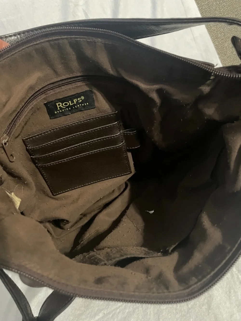Rolfs Brown Leather Messenger Bag with Adjustable Strap